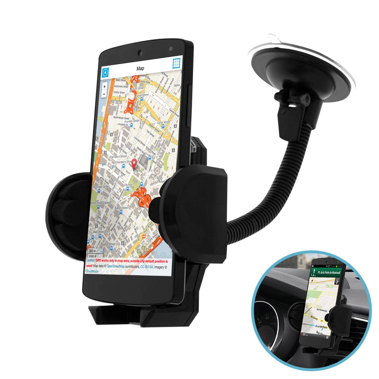 Support voiture ventouse