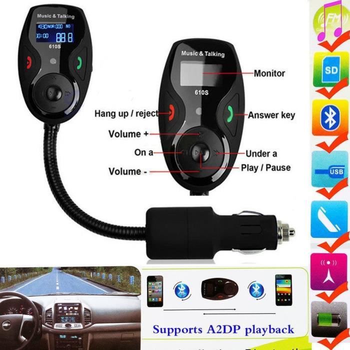 X-century® kit voiture bluetooth transmetteur fm avec micro